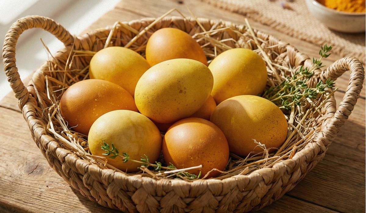 come tingere le uova con la curcuma 